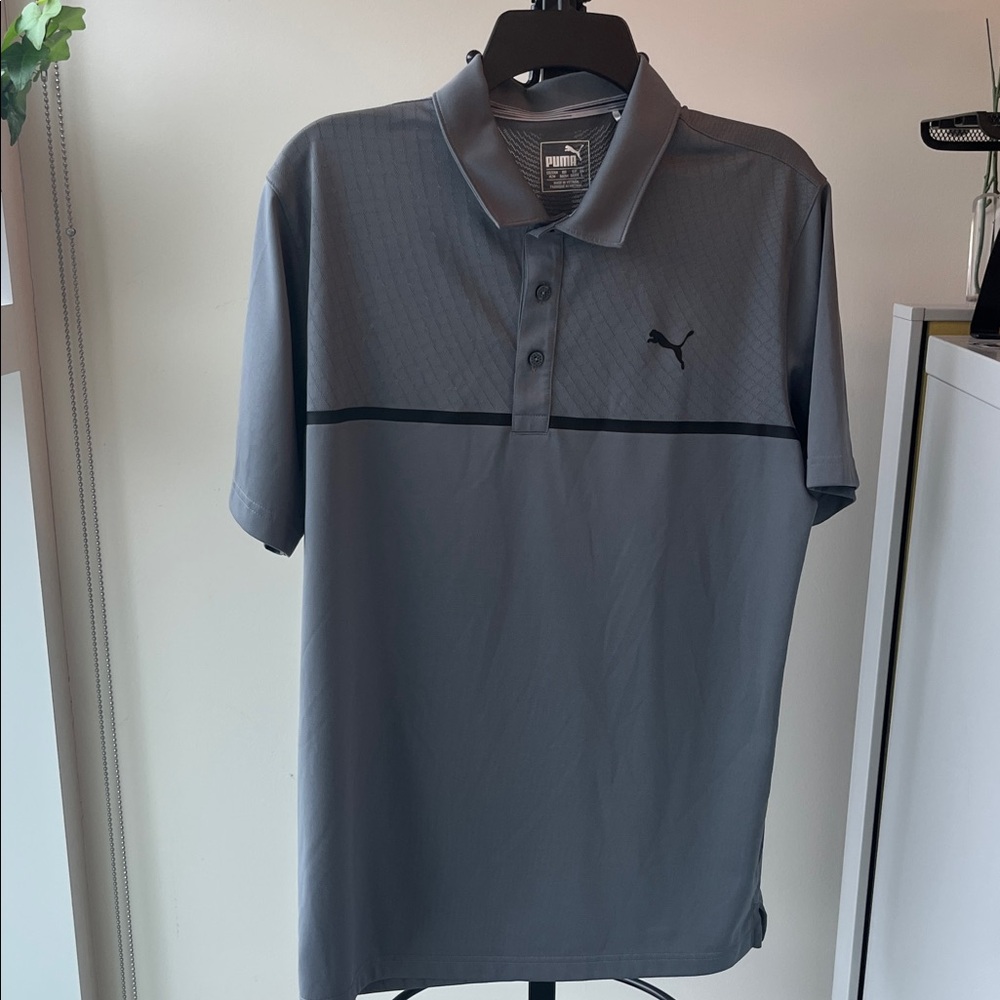 Puma Men's Gray Polo Shirt Size Medium